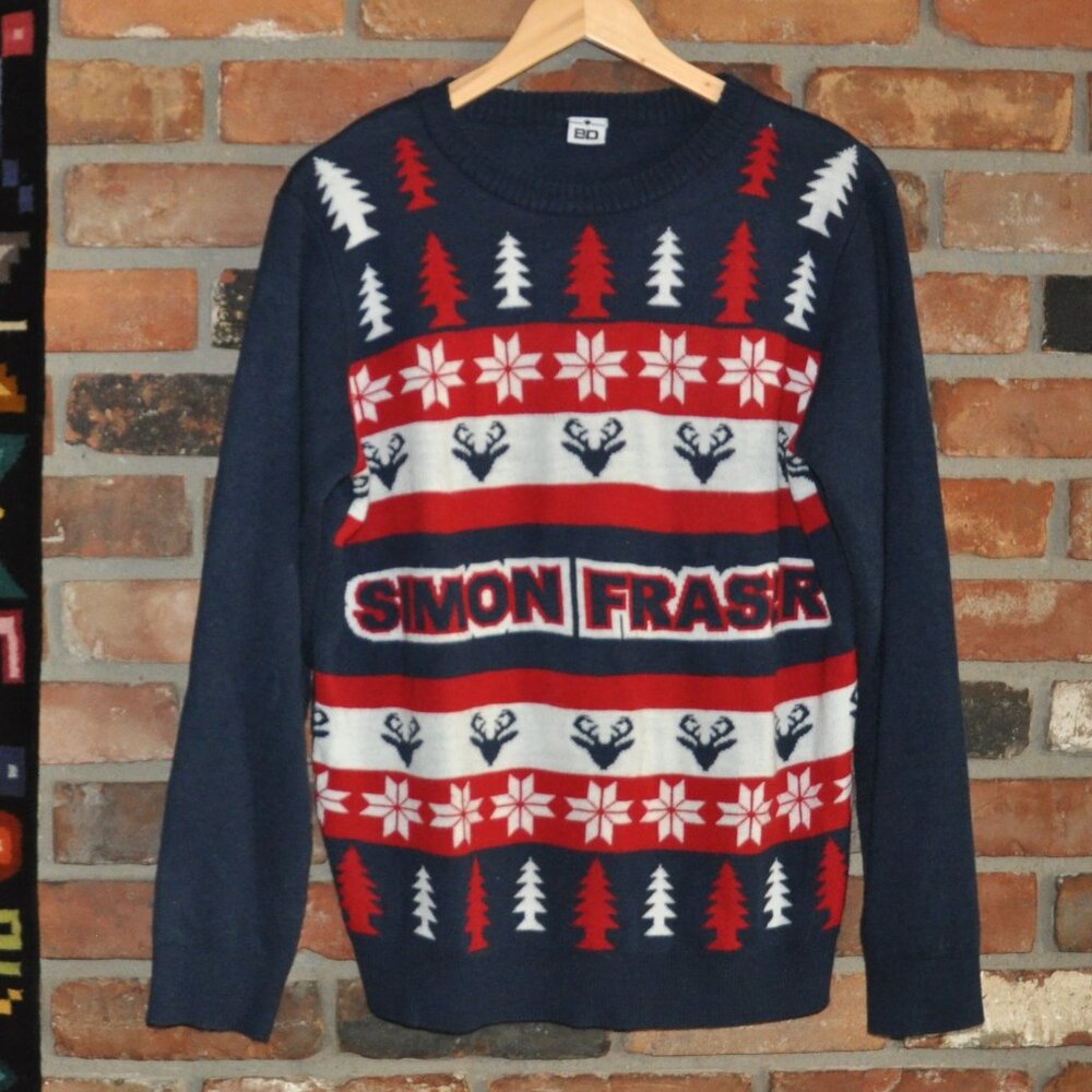 SFU Simon Fraser University Knit Christmas Holiday Festive Sweater M - Picture 1 of 4
